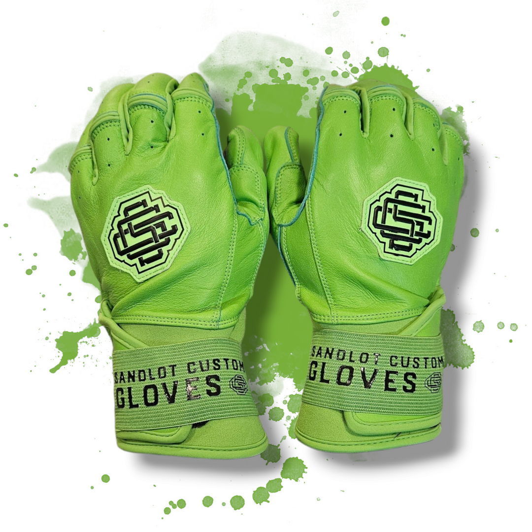 ProFit Elite Batting Gloves Neon Green Sandlot Custom Gloves