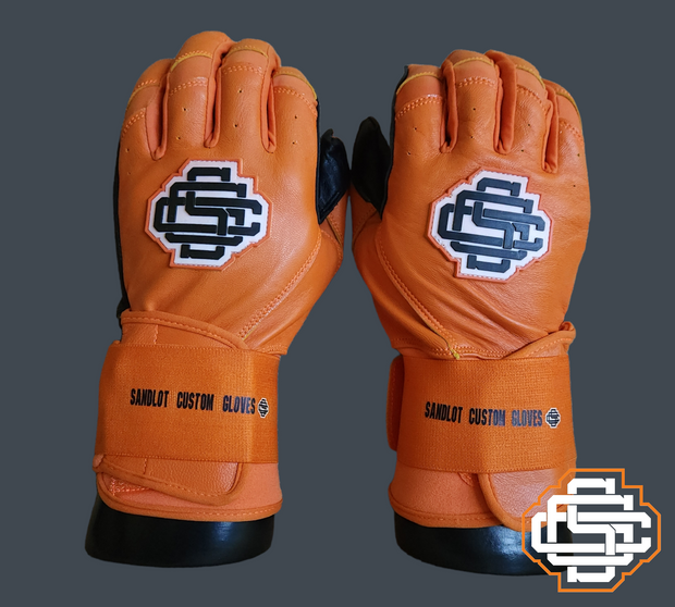 Sandlot Batting Gloves Long Cuff Orange